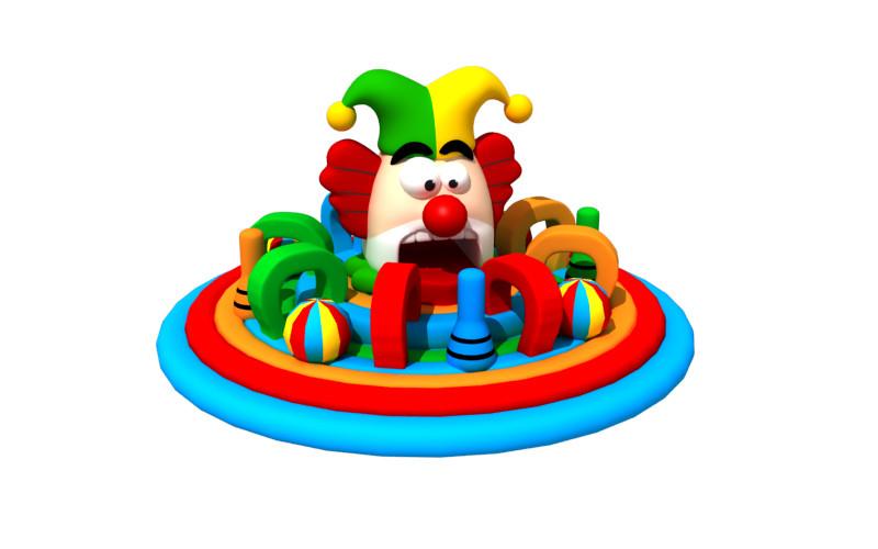 Inflatable Fun City Colorful Clown Inflatable Fun City Kids 0.55mm Pvc Jumping Castle Combo