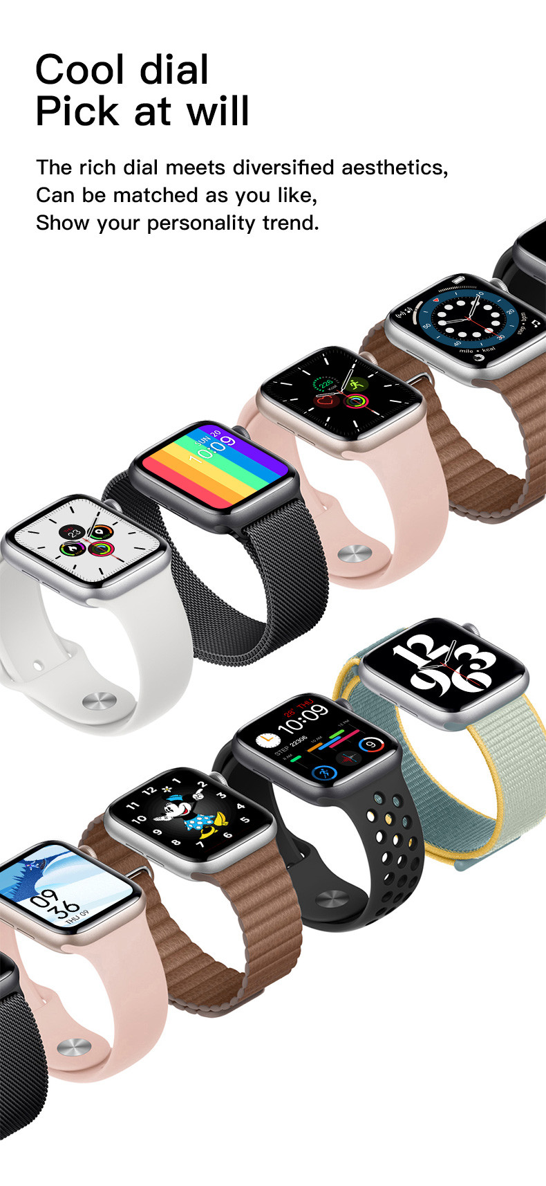 1.75 Inch Mtk Chipset Wallpaper Smartwatch IWO W26+ Pro ECG