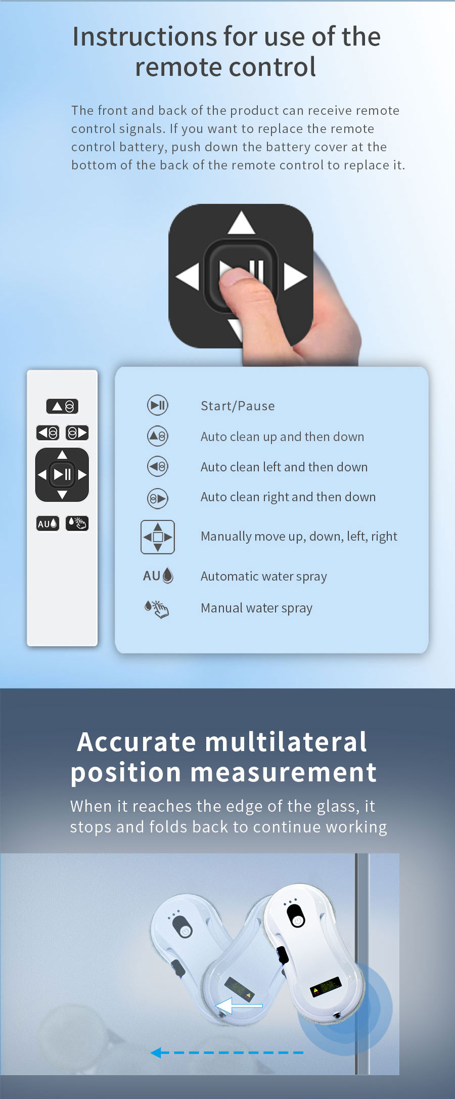 2mins/M2 Window Cleaner Robot Anti Falling Automatic Skyscraper Window Cleaner 24V