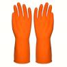 Buy cheap Orange Color Cotton Flocklined Kitchen Rubber Gloves garderning Use Natural from wholesalers