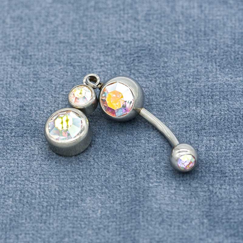 Crystal Stones Body Piercings Jewellery Surgical Steel Barbell Beads