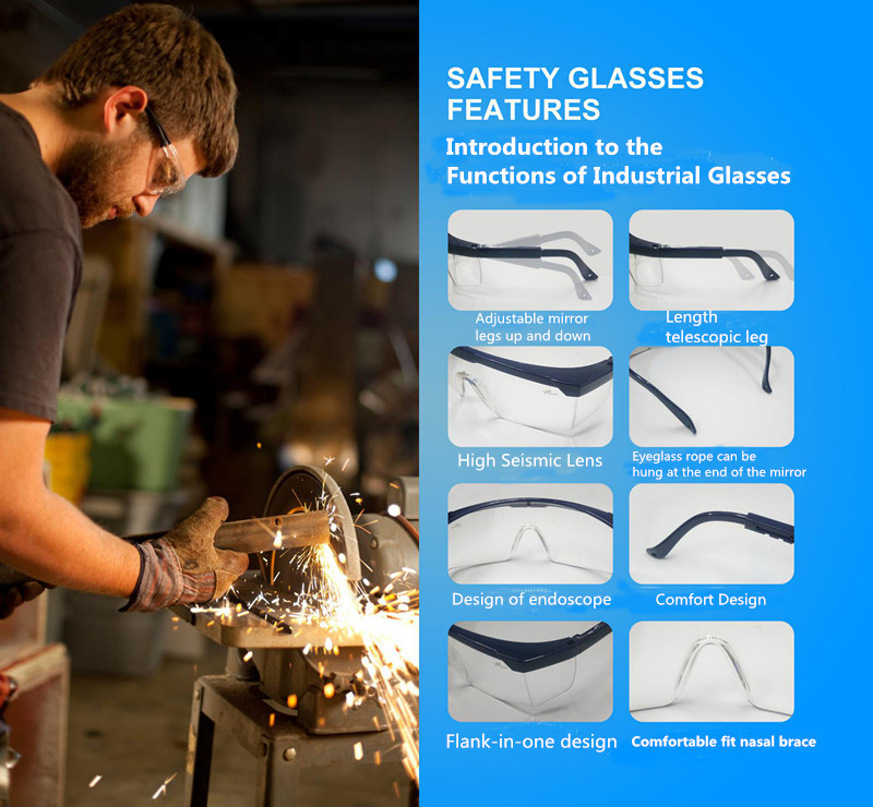 Clear Frame Medical Safety Goggles Surgery Safety Glasses PC PVC