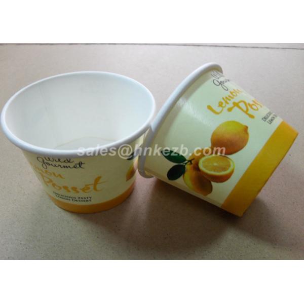 Double PE Ice Cream Paper Cups , 6oz Custom Printed Ice Cream Containers