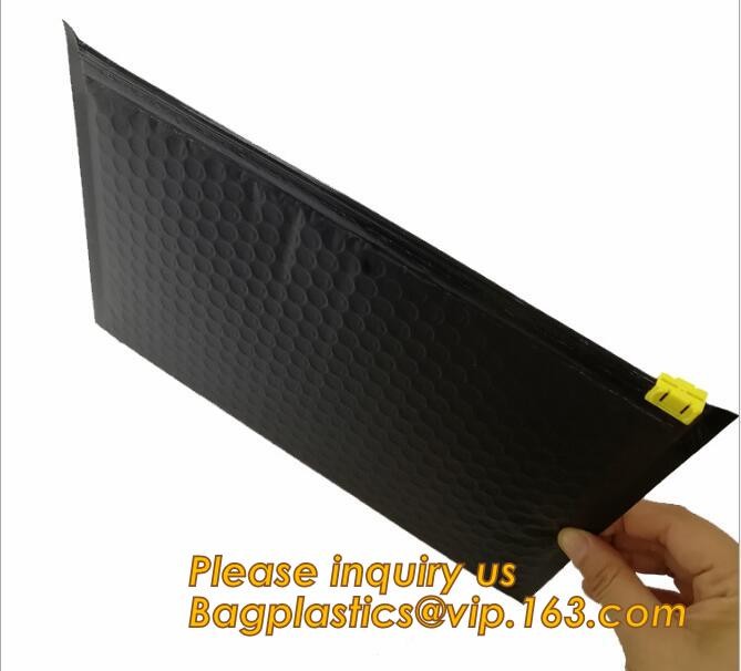 Holographic Factory Shiny gold Cosmetic bag Zipper Bubble Bag zip-lock Slider Padded Mailer metallic bubble zipper bagea