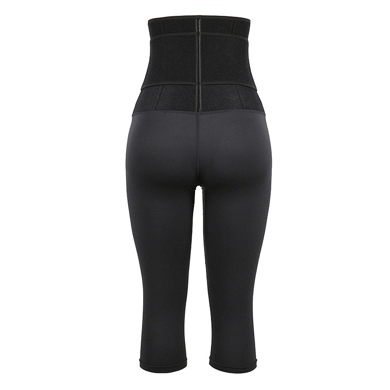 Womens High Waisted Gym Leggings 9 Steel Bone Waist Trainer Tights