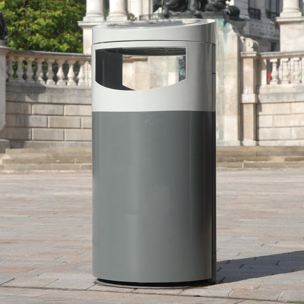 Outdoor Public Steel Garbage Can Park Street Metal Recycling Waste Trash Bin