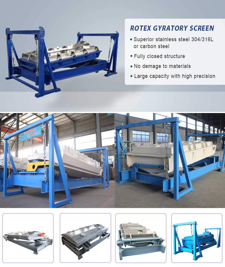 Large Capacity Rotex Screener Square Vibration Sifter Customized Service Support