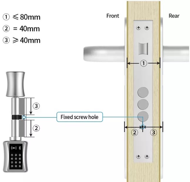 Keyless BLE Password Cylinders TT Lock App Frameless Glass Door Locks