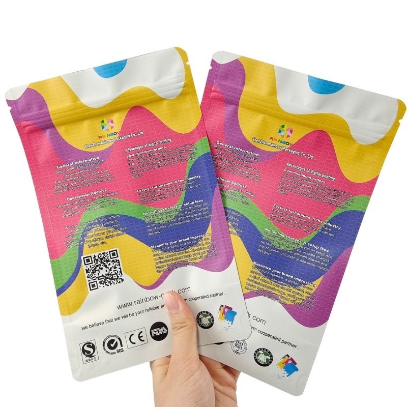 Custom Printed Gravure printing Digital Printing Low MOQ Black color Stand Up Pouch Aluminum Foil Packaging Bags