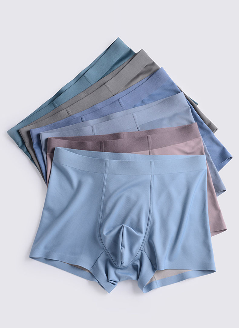 100S Modal Double Sided Seamless Mens Pants Mid Waist Square Angle Ice Silk Inner Men'S Underwear