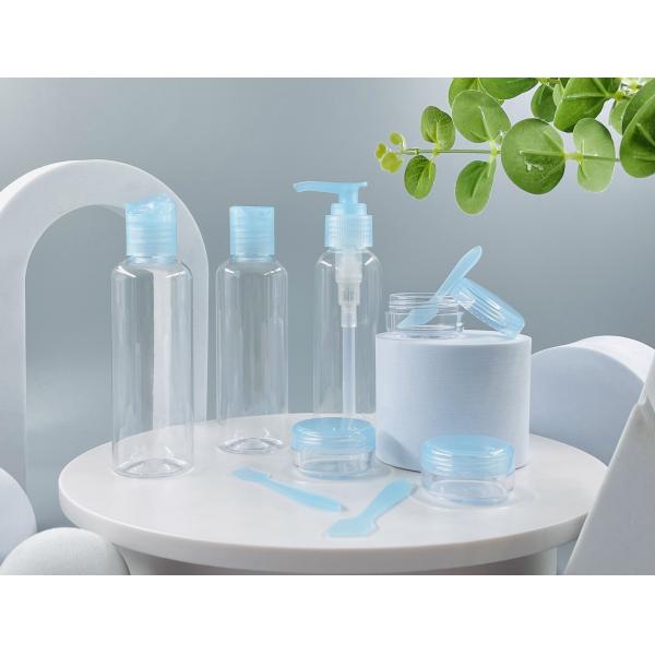 Customized PET Plastic Bottles and Cream Jars Perfect Travel Kit for Skincare Lovers