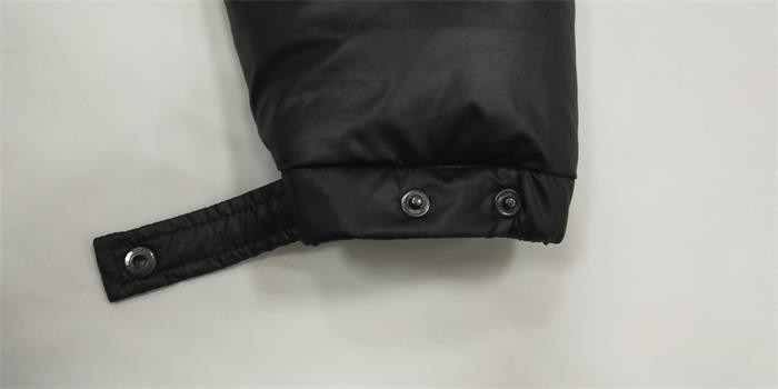 Cotton Quilted Jacket Mens Padded Waterproof Jacket Black High Shine Puffer