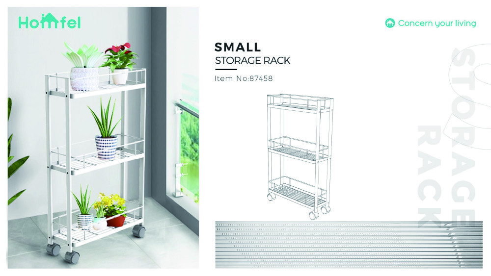 3 Tier Rolling Utility Cart With Wheels Multifunctional Metal Storage Cart Organizer Adjustable Trolley Cart With Handle