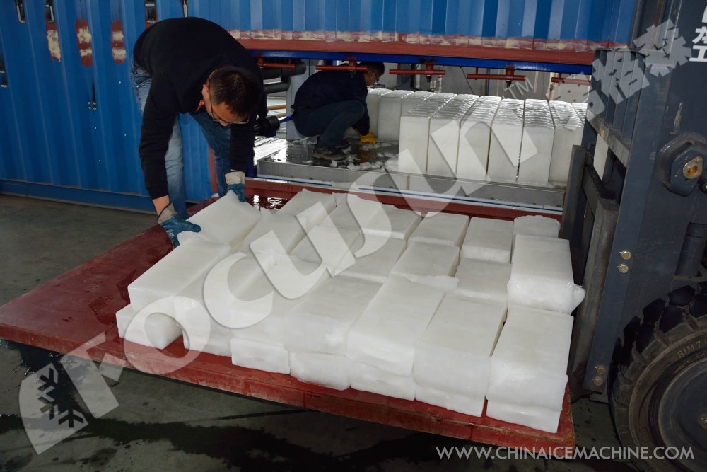 Water Cooling Direct Cooling System Containerized Ice Block Making Machine 10 ton/day