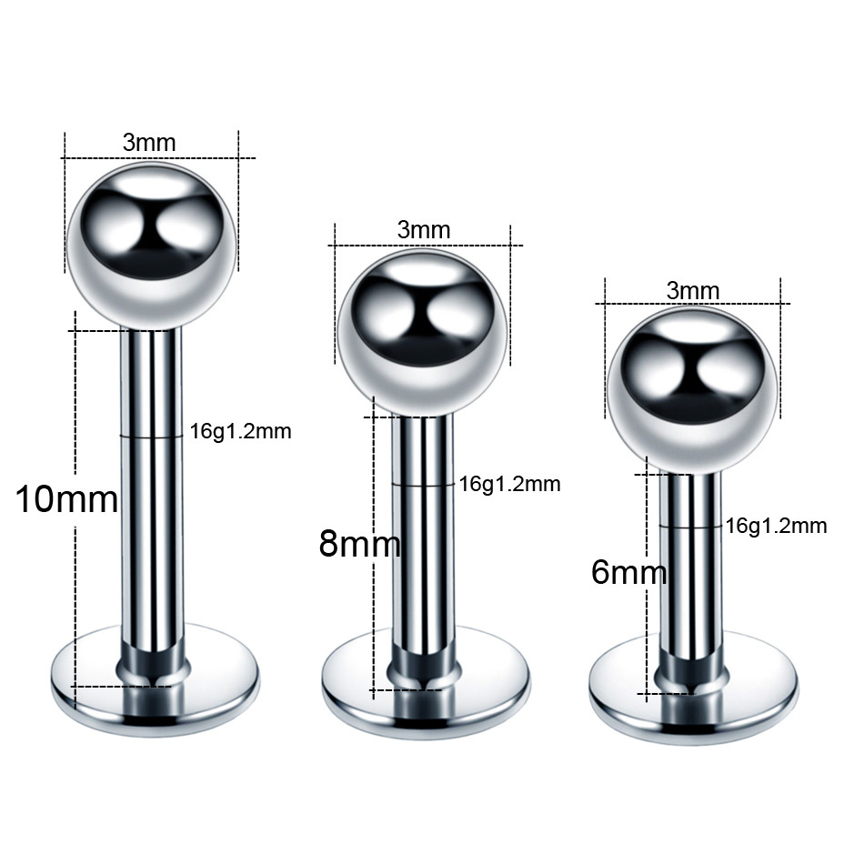 Surgical Steel Assorted Colors Labret Stud Lip Piercing Ear Cartilage Tragus Helix Ring Fashion Charming Jewelry