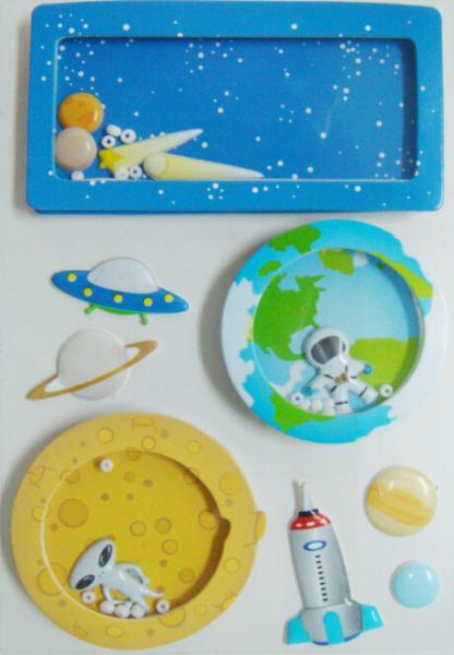 Silk Printing Vintage Toy Stickers Paper + PVC Puffy + Rhinestones + PET