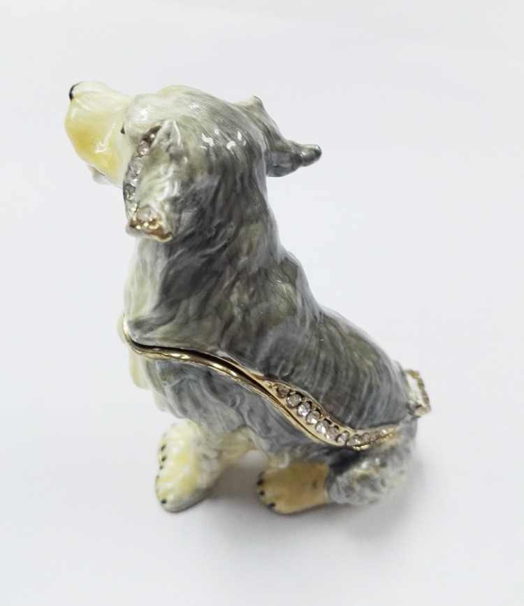 Dog alloy jewelry box decorative metal keepsake box fashion trinket box home decorative