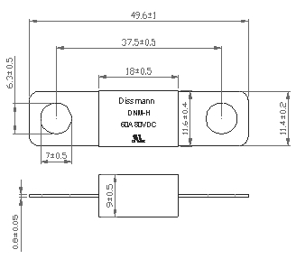 DC80VDC Ceramic Fuse MINI Size Bolt-down Fuse for Energy Storage System Fuse UL Certified
