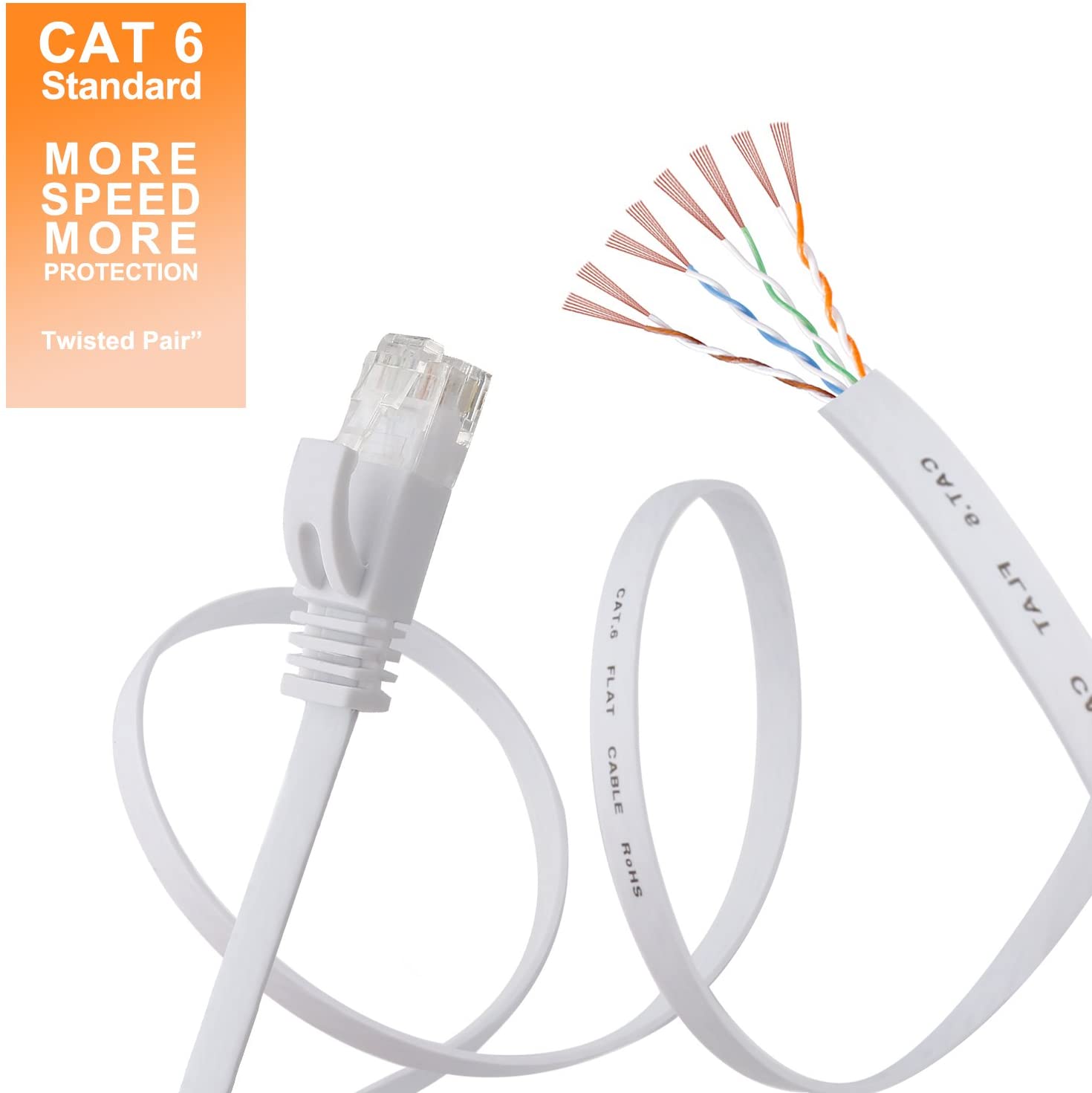 Metal Shield Lszh Ethernet Network Cable 1m Cat6 Flat Patch Cord