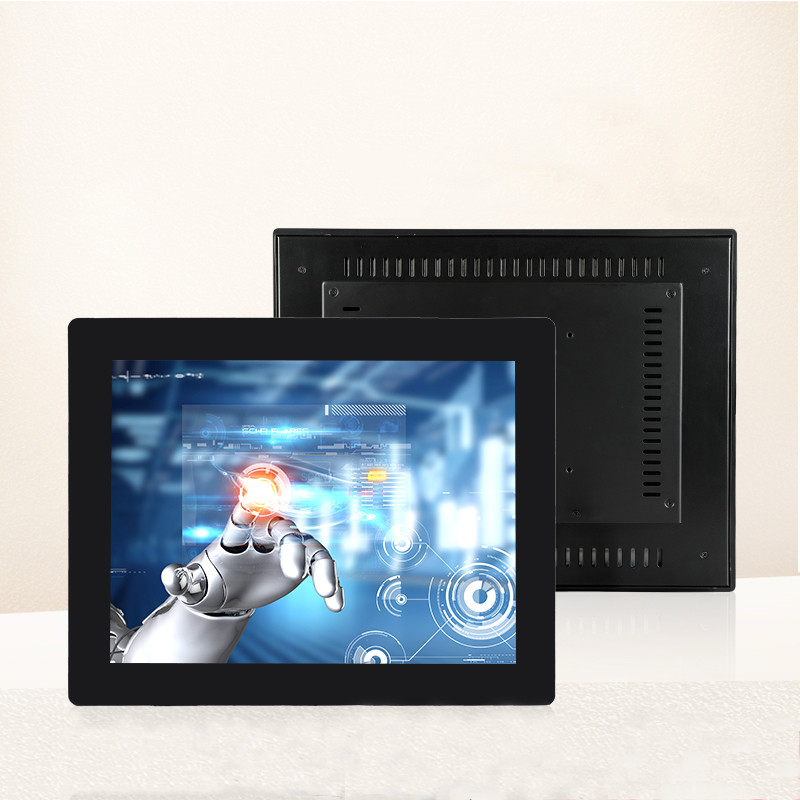 28.5W VGA DVI Industrial LCD Display 400cd/m2 Capacitive Touch Screen Display
