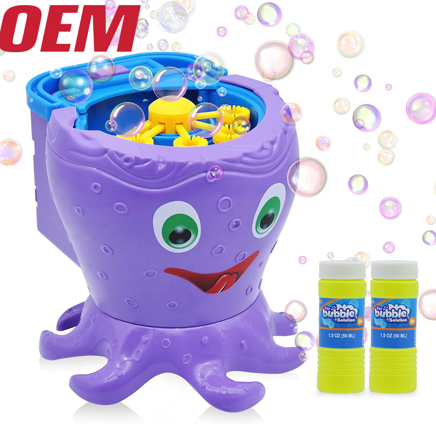 Nuby Bath Octopus Bubble Machine Made Automatic Bubble Maker With 2 Solutions OEM Bubble Blower For Kids