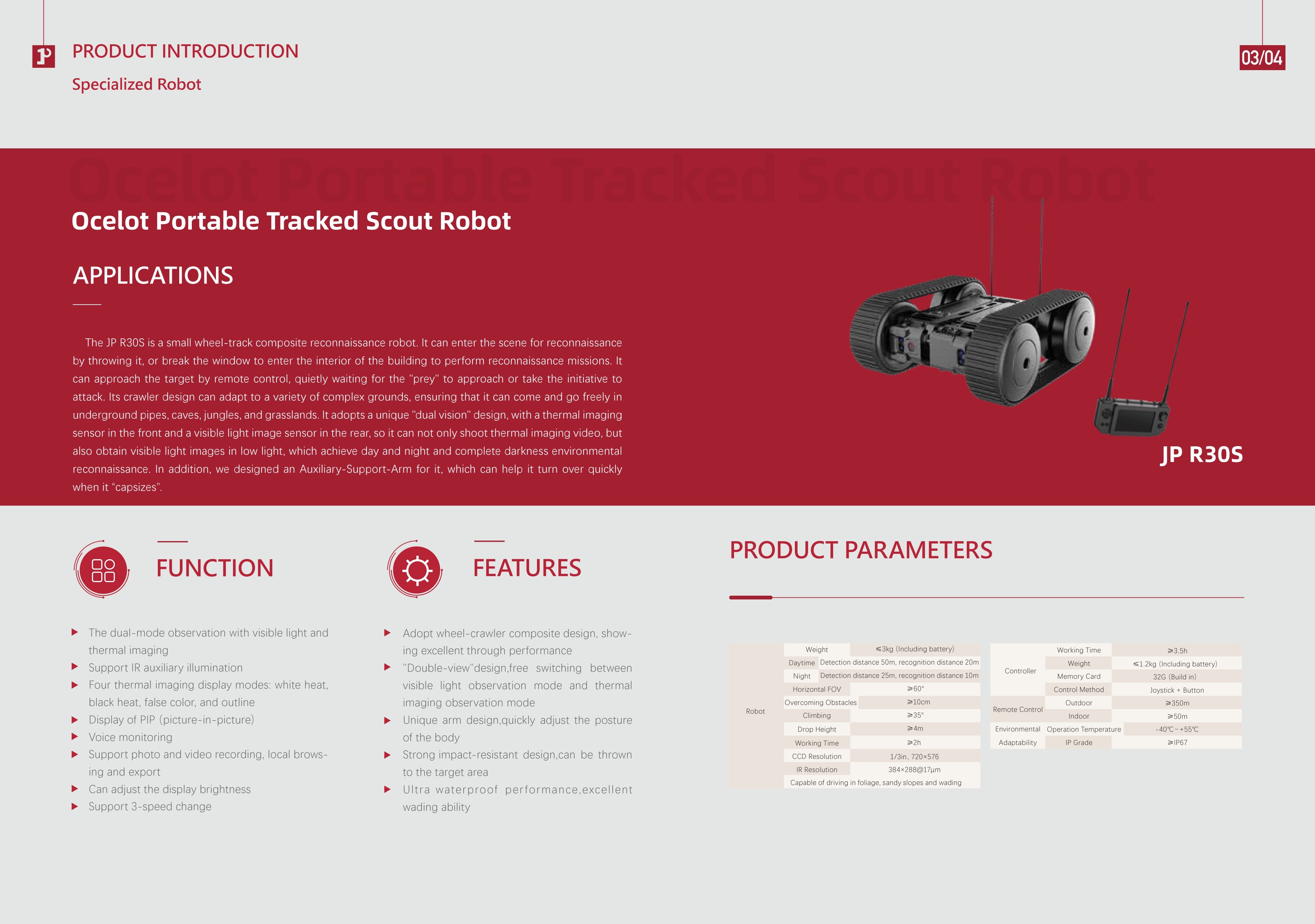 Ocelot Portable Tracked Scout Robot