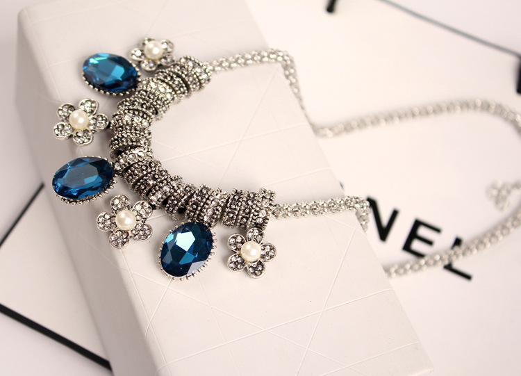 MYLOVE flower shape necklace statement jewelry opal necklace
