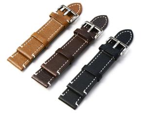 Buy cheap Vintage Style Leather Replacement Watch Bands With Stitching , 20mm Width product