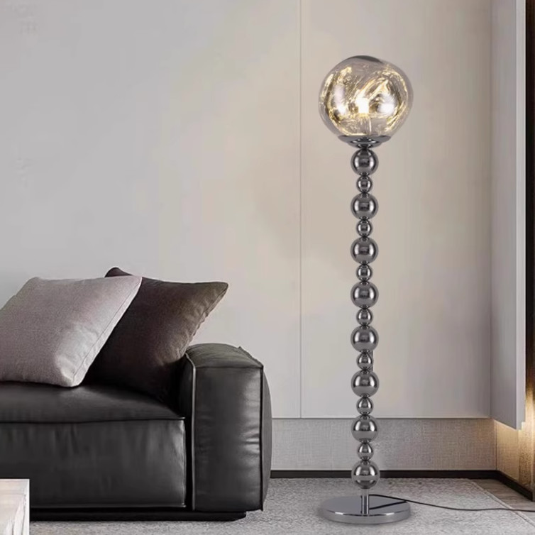 Nordic silver table lamp modern simple bedroom bedside ball light floor lamp