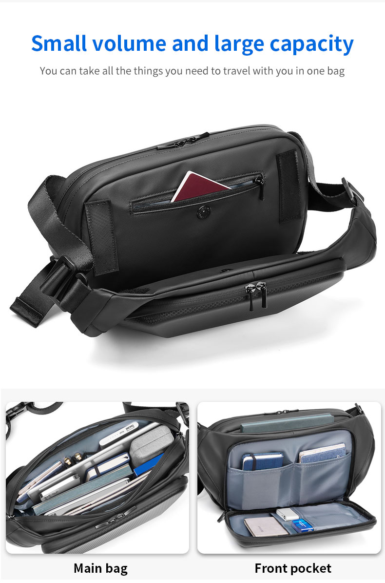 Factory wholesale custom sport waterproof new fashion casual anti theft crossbody sling bag chest men sling bag