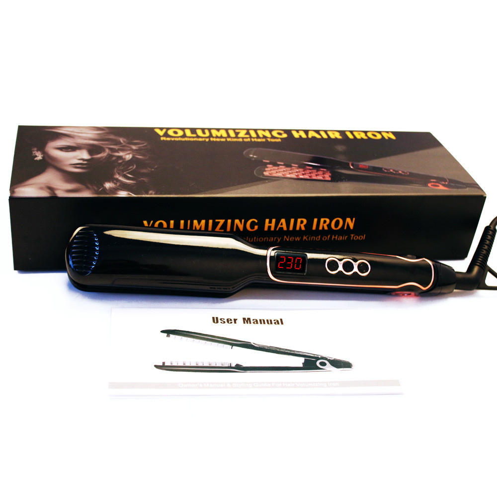 Auto Off 50W Titanium Flat Iron Hair Straightener Brush