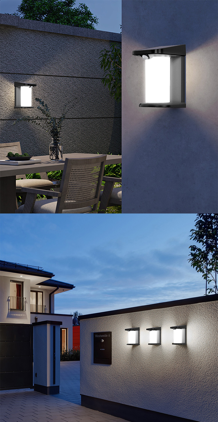 Solar Wall Light -8-10 Hours Working Time -5 - 50℃ Working Temperature B719
