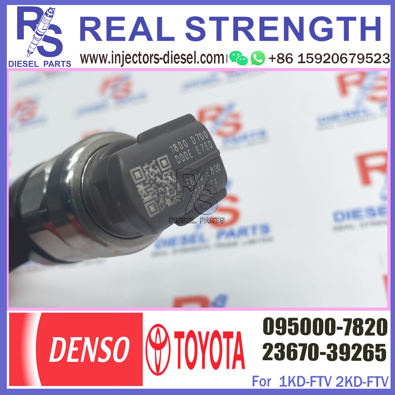 Common Rail Inyectores Diesel auto engine systems Fuel Diesel Injector 23670-39265 095000-7820 For Toyota 1KD-FTV