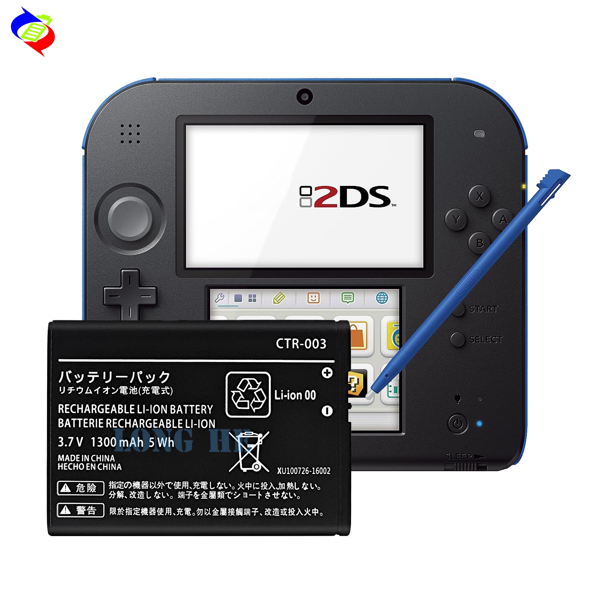 Nintendo 3DS CTR-003 Li-ion Rechargeable Battery Pack Replacement 1300mAh 3.7V Black