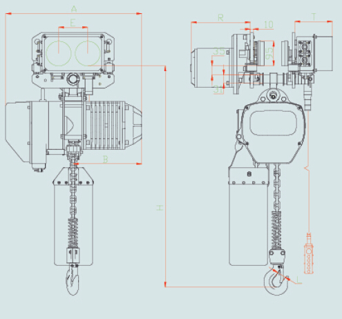 Remote Control 10 ton Electric Chain Hoist With Running H Beam