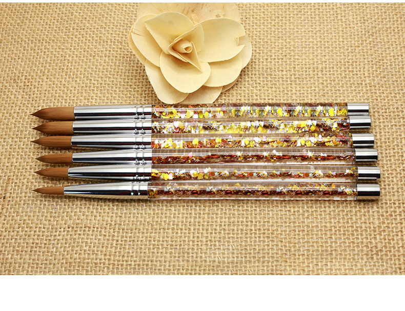 Sable Hair Acrylic Nail Brush Liquid Glitter Handle Vegan Acrylic Nail Brush