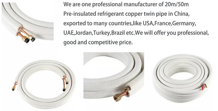 Pancake AC Spare Part Air Conditioner Insulated Copper Tube 1/2'' 3.5m