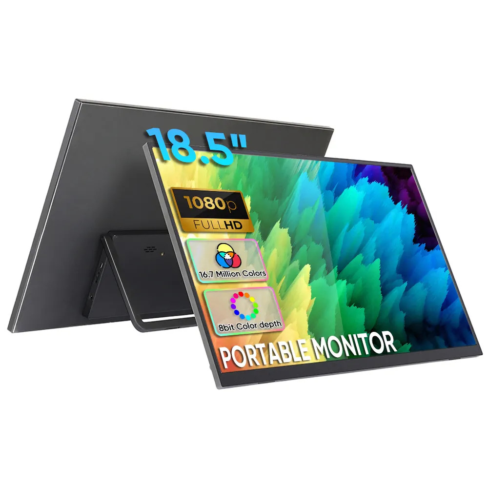Ultra Slim IPS Portable Monitor Touchscreen Usb C 18.5Inch 1080P HDR Wireless