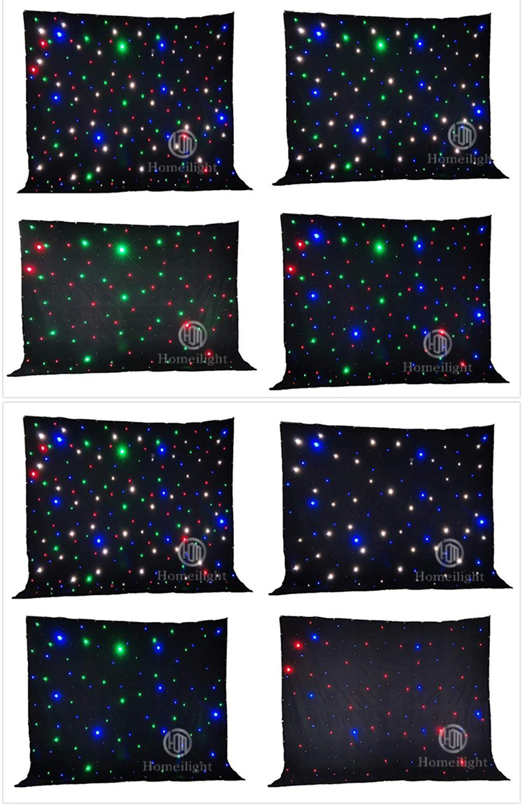 Starry Theater Party Stage Cloth LED Light with DMX512 Control Mode RGBW Star Curtain