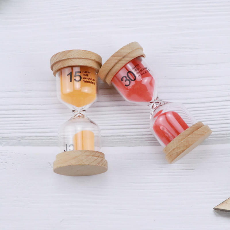 30 Second - 30 Minutes Small Hourglass Colorful Hourglass Wood OEM / ODM