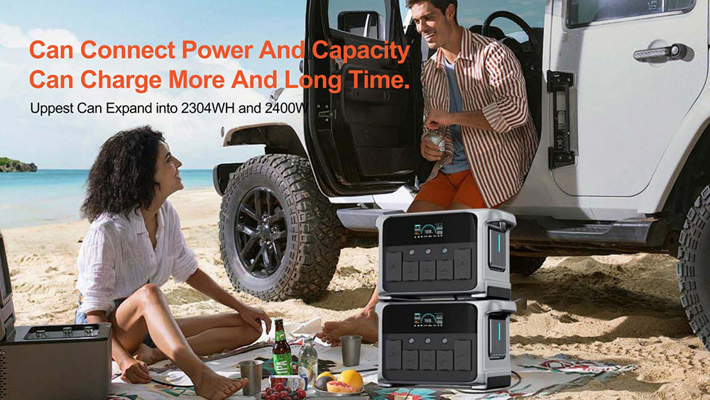 LiFePO4 Battery outdoor Portable Power Solar Generator 1200W With LED Light