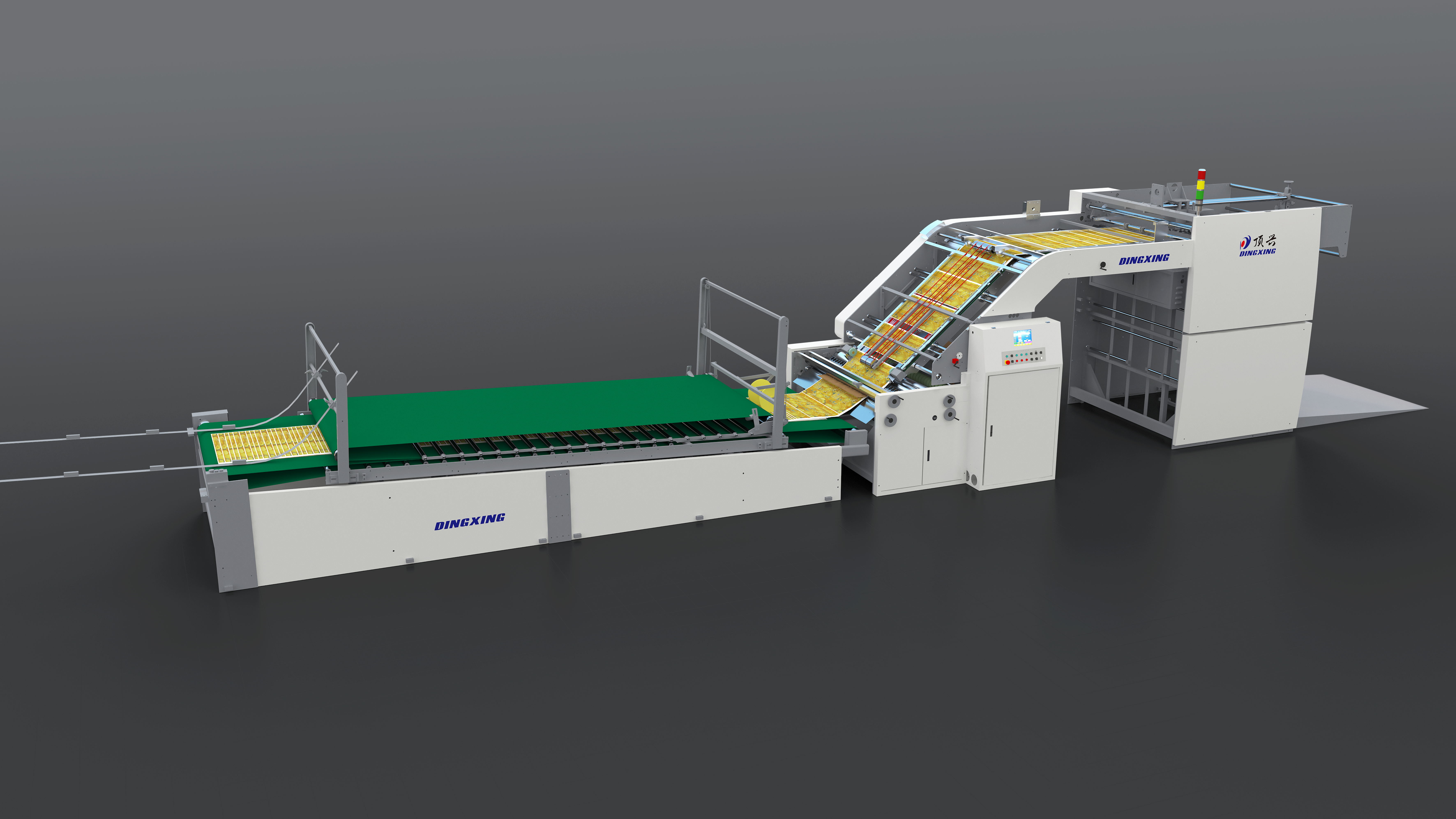10000pcs/H Front Feeder Litho Flute Laminator Machine Synchronous Servo Driven