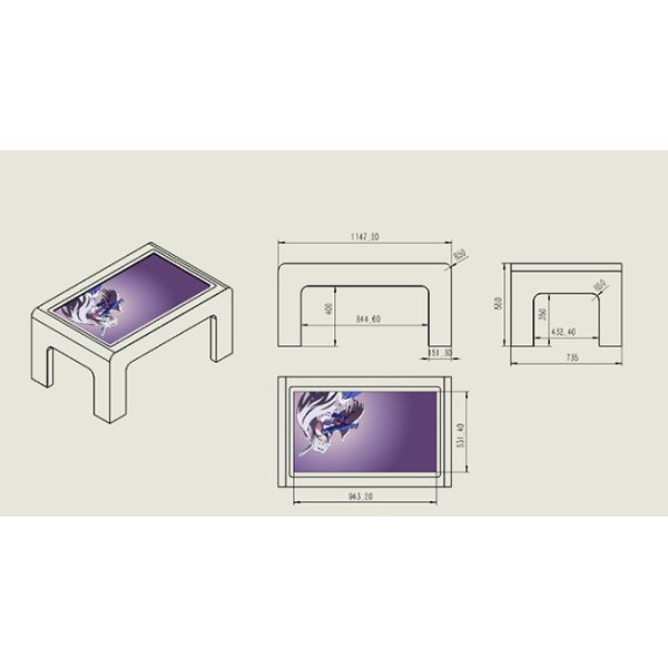 43 inch OEM Interactive Multi Finger Touch Smart Game Kids Touch Screen Tablet Table
