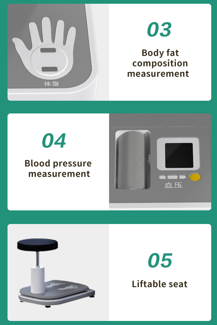 Blood Pressure Fast Health Care Kiosk With A4 Laser Printer Health Report