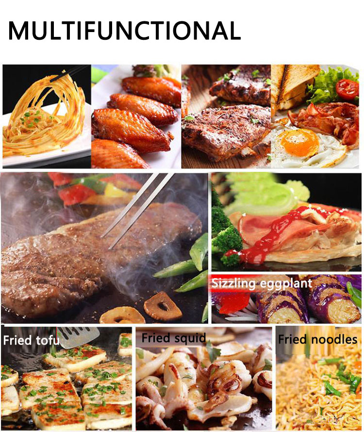 Stainless Steel Electric Flat Pan Griddle Commercial Grade Easy to Clean and Durable