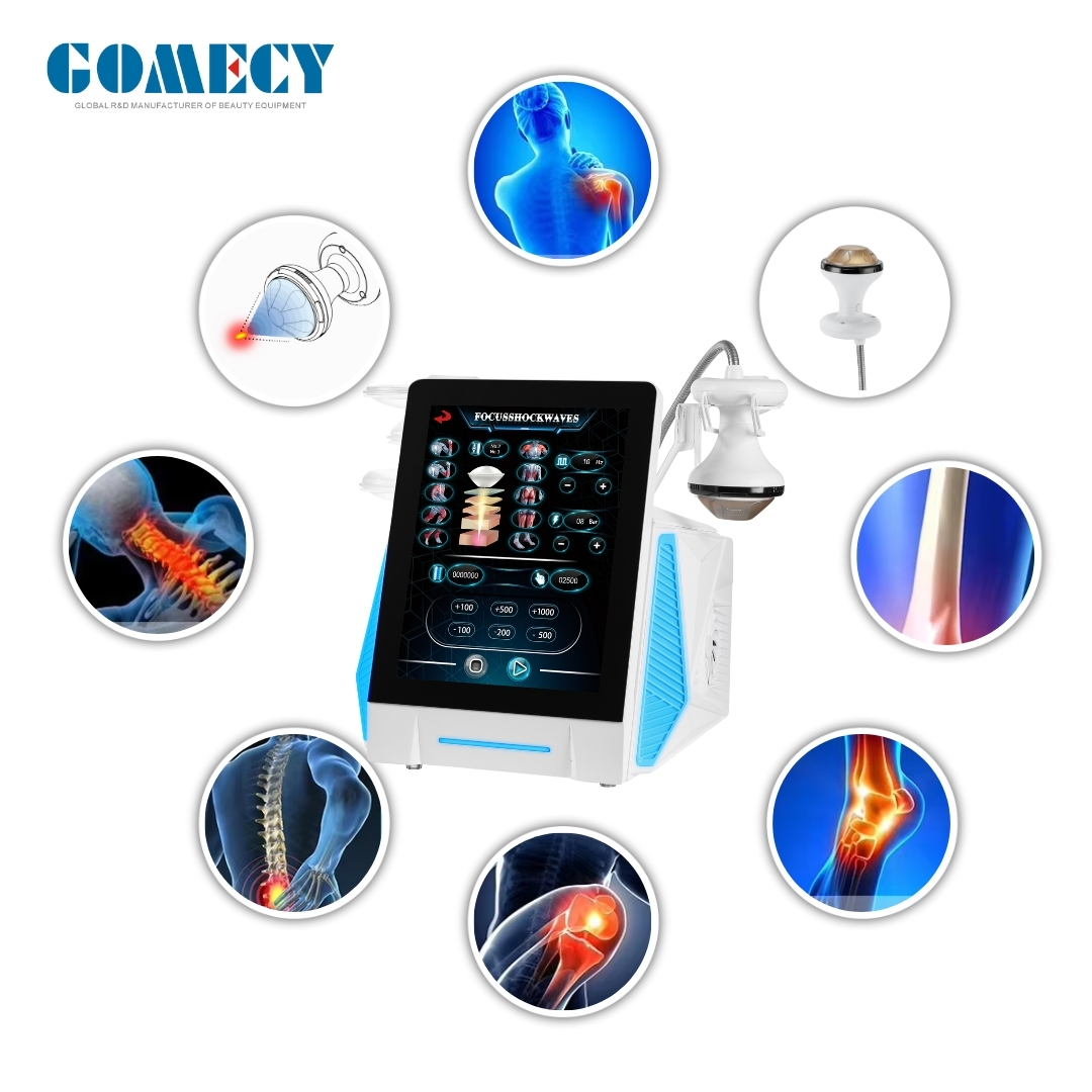 Portable Focus Shockwave Therapy Equipment For Physiotherapy Deep Tissue Healing Pain Relief Machine