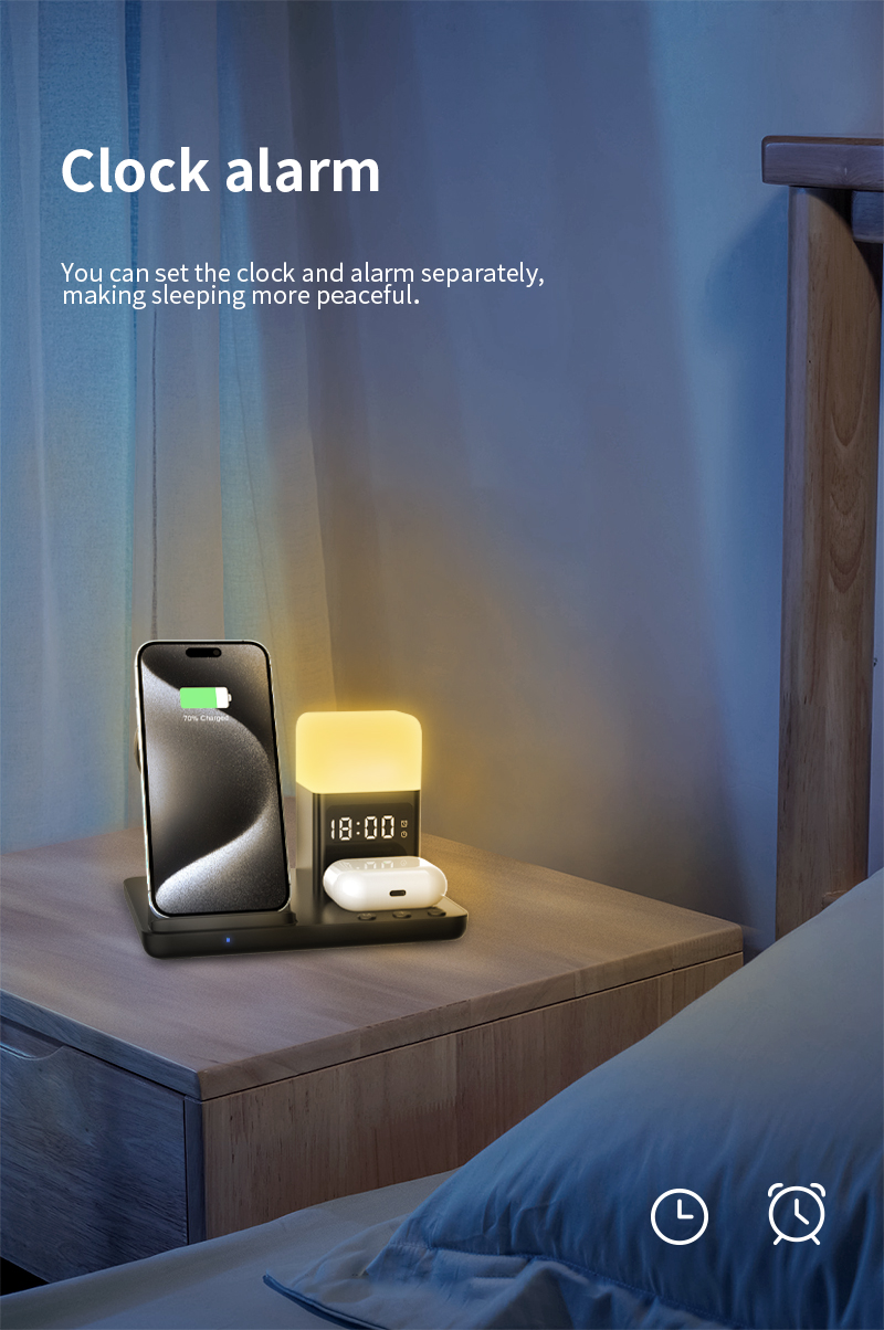 OCP Protection 6 In 1 Foldable Wireless Charger Stand for Phone Watch and Earphone