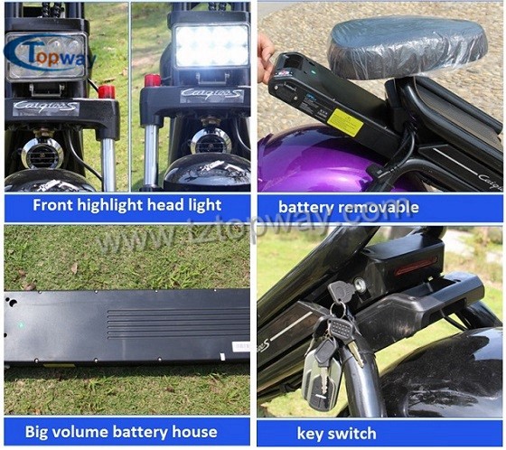 1000w 12inch 60V 12Ah 45KPH fat tire citicoco electric scooter