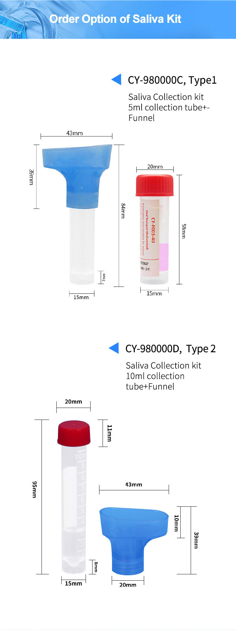 DNA Disposable Saliva Sample Test Medical Saliva Separation