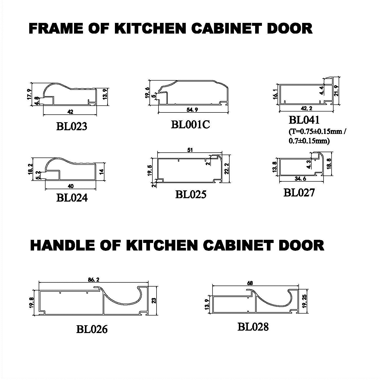 Soundproof T5 6063 Kitchen Aluminium Profile Silver Glossy Polishing